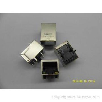 Tab Down 100M Shield RJ45 Modular Jack , Single Network Fil